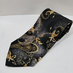 Town Craft Men's Vintage Floral Abstract Neck Tie Made in USA 100% Polyester